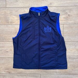 Lauren Ralph Lauren L-RL Athletic Golf Reversible Vest Women XL Navy Blue Crest